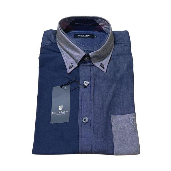 新品 タグ付き ブラックレーベルクレストブリッジ BLACK LABEL CRESTBRIDGE シャツ 切替 チェック ボタンダウン ヨーク 袖チェック切替 M
