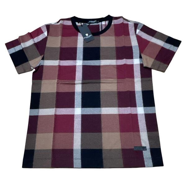 新品 タグ付き ブラックレーベルクレストブリッジ BLACK LABEL CRESTBRIDGE Tシャツ カットソー 半袖 チェック クルーネック S マルチ
