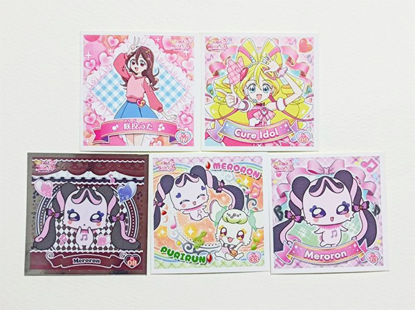 キミとアイドルプリキュア★5枚★プリキラシールコレクション★キュアアイドル/咲良うた/プリルン/メロロン