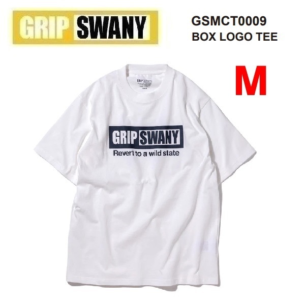 GRIP SWANY グリップスワニー ボックスロゴTシャツ ホワイト M GSMCT0009 メンズ Tシャツ アウトドア キャンプ