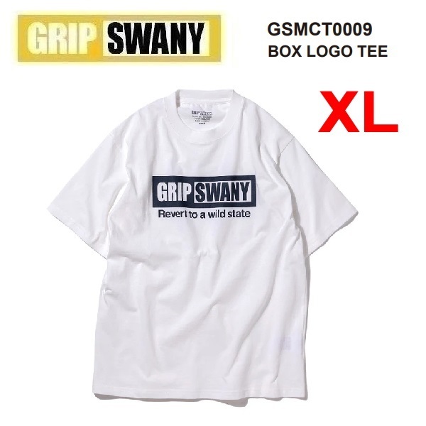 GRIP SWANY グリップスワニー ボックスロゴTシャツ ホワイト XL GSMCT0009 メンズ Tシャツ アウトドア キャンプ