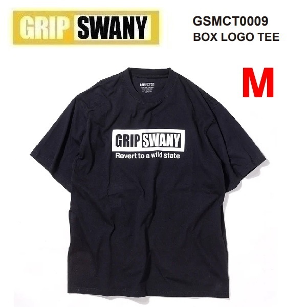 GRIP SWANY グリップスワニー ボックスロゴTシャツ ブラック M GSMCT0009 メンズ Tシャツ アウトドア キャンプ