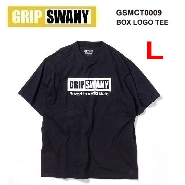 GRIP SWANY グリップスワニー ボックスロゴTシャツ ブラック L GSMCT0009 メンズ Tシャツ アウトドア キャンプ