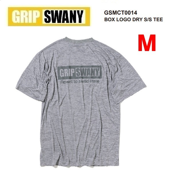 GRIP SWANY グリップスワニー ボックスロゴ ドライTシャツ グレー M GSMCT0014 メンズ 速乾Tシャツ アウトドア