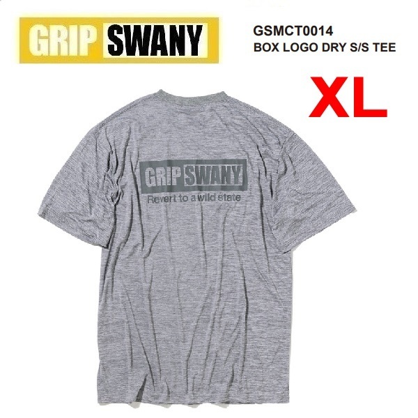 GRIP SWANY グリップスワニー ボックスロゴ ドライTシャツ グレー XL GSMCT0014 メンズ 速乾Tシャツ アウトドア