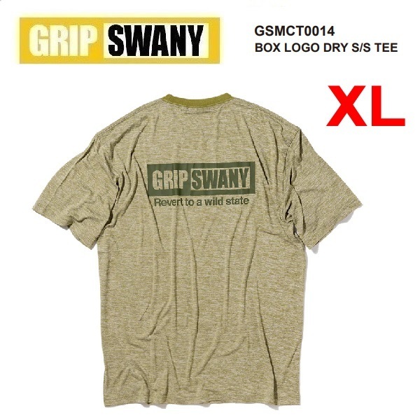 GRIP SWANY グリップスワニー ボックスロゴ ドライTシャツ グリーン XL GSMCT0014 メンズ 速乾Tシャツ アウトドア