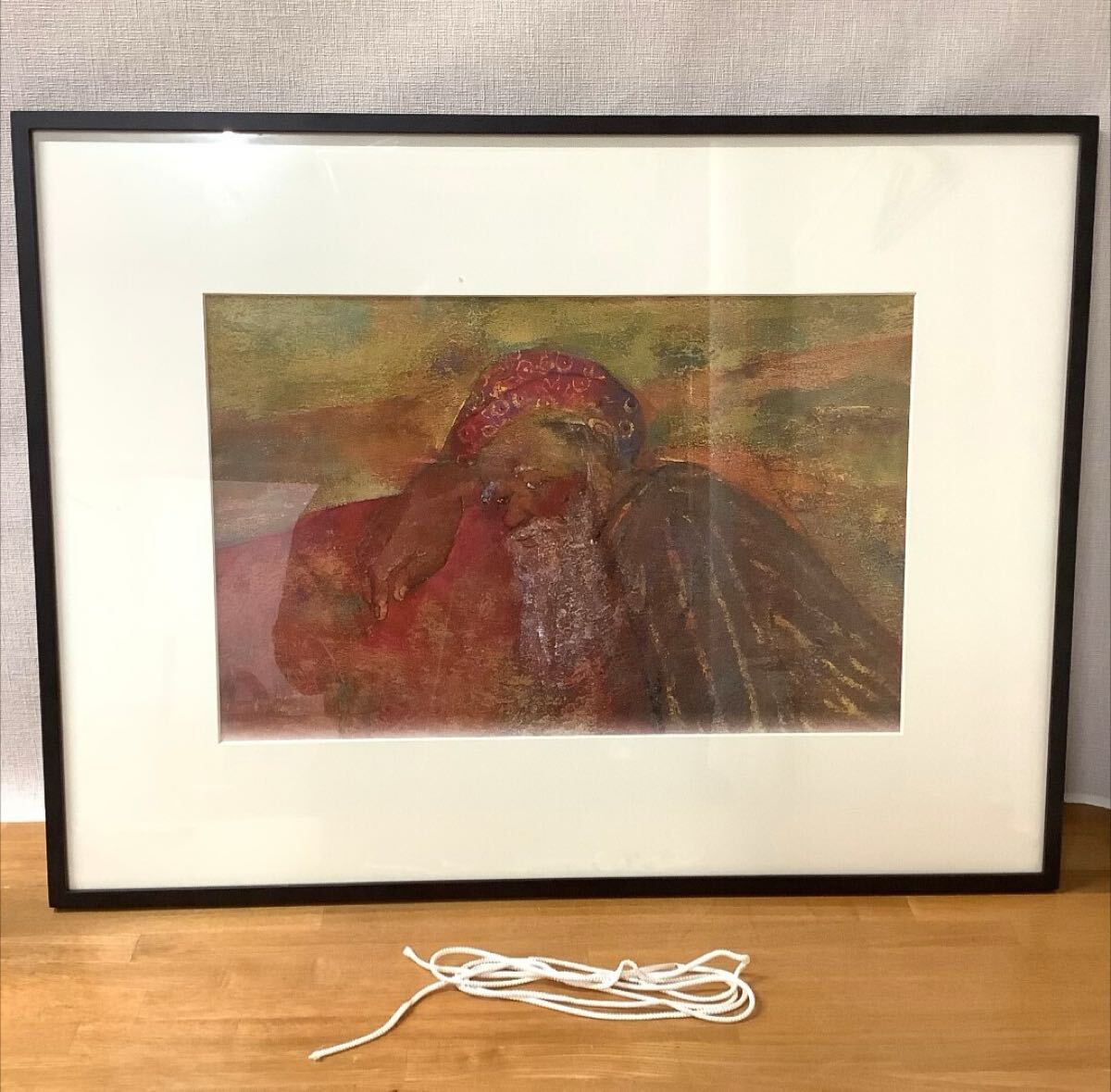 田村能里子 作品名/不明 鳥 1991年カレンダー付き 工芸品 額入り