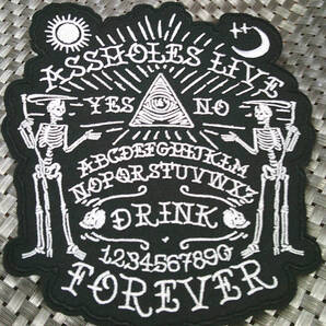 《大型■髑髏門番US真実の目》二輪■ASSHOLES LIVE FOREVER 大鎌 ドクロ◎新品 『髑髏 FOR EVER』刺繍ワッペン■オートバイ バイク 単車