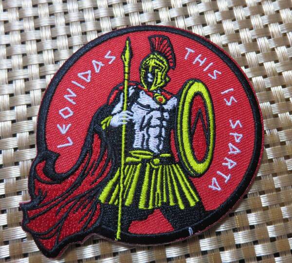 赤SP王300古代兵士■スパルタ LEONIDASレオニダス スパルタ王 『 300 〈スリーハンドレッド〉 』刺繍ワッペン■映画 ムービー■衣服DIY