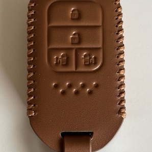 牛革ぴったり収まる オデッセイ スマートキーケース ブラウン色 1