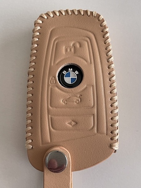 牛革 ジャストフィット BMW スマートキーケース Fシリーズ ベージュ色 1