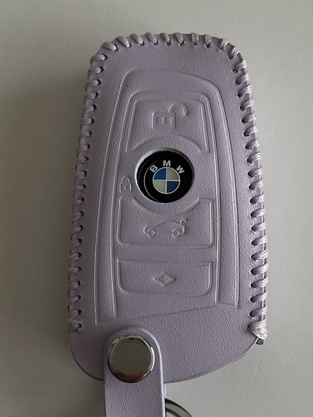 牛革 ジャストフィット BMW スマートキーケース Fシリーズ Pパープル色 1