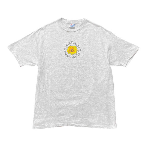 古着 90S USA製 ヴィンテージ アルファ デルタ パイ 1992 ライオン プリント Tシャツ メンズXL シングルステッチ BA3536