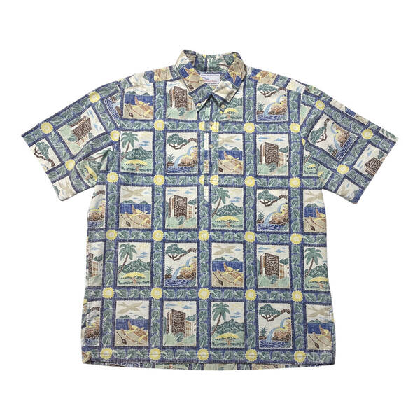 古着 Castle Medical Center Reyn Spooner レインスプーナー コットン プルオーバー アロハシャツ ハワイアンシャツ メンズXL BF2764