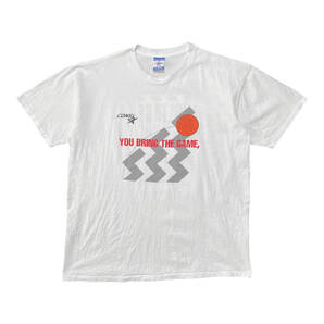 古着 USA製 90S コンバース CONVERSE ヴィンテージ Tシャツ コンズ CONS プリント ホワイト クルーネック XL シングルステッチ BA3600