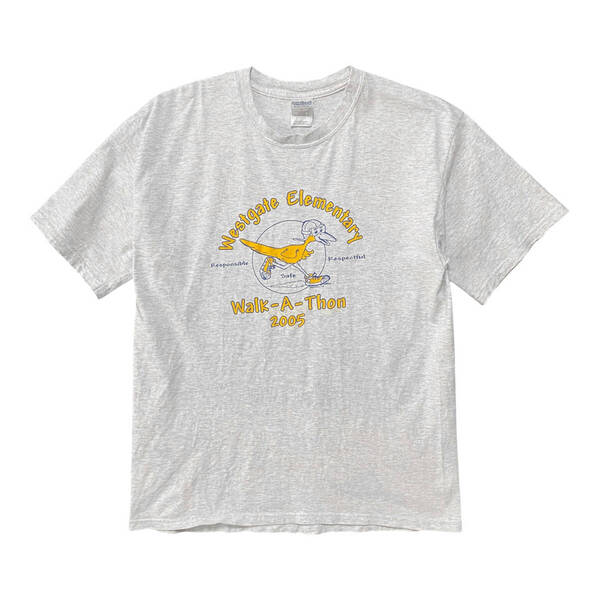 USA 古着 ウォークアソン チャリティー Tシャツ ウォーキング プリント グレー クルーネック メンズL BA3603