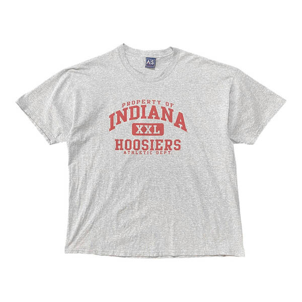 USA 古着 インディアナ大学 カレッジ Tシャツ プリント グレー クルーネック メンズ2XL 大きいサイズ BA3604