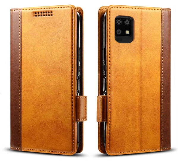 AQUOS zero6 SHG04 A102SH SH-RM18 レザーケース●茶