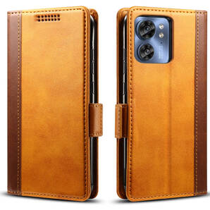 motorola edge 40 レザーケース●Brown