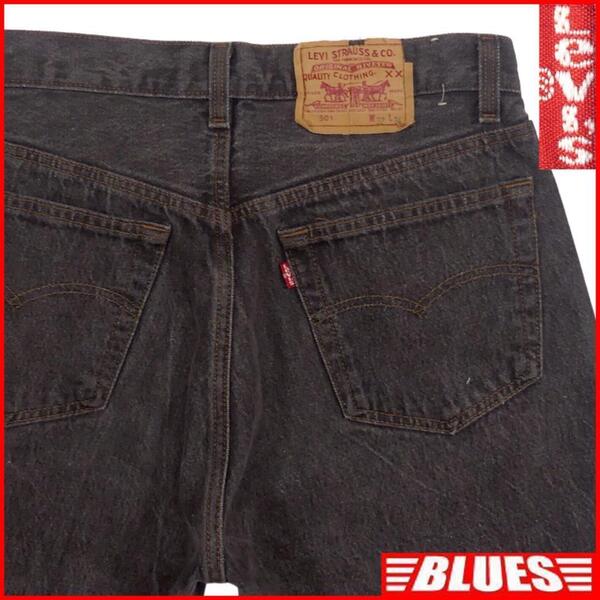 即決★アメリカ製 リーバイス 501★W32 先染め ブラックデニム ストレートジーンズ Levis メンズ USA製 90’s ヴィンテージ