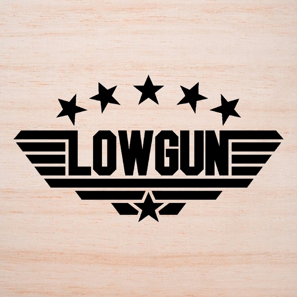 LOWGUN パロディ カッティングステッカー ステッカー トップガン風 防水