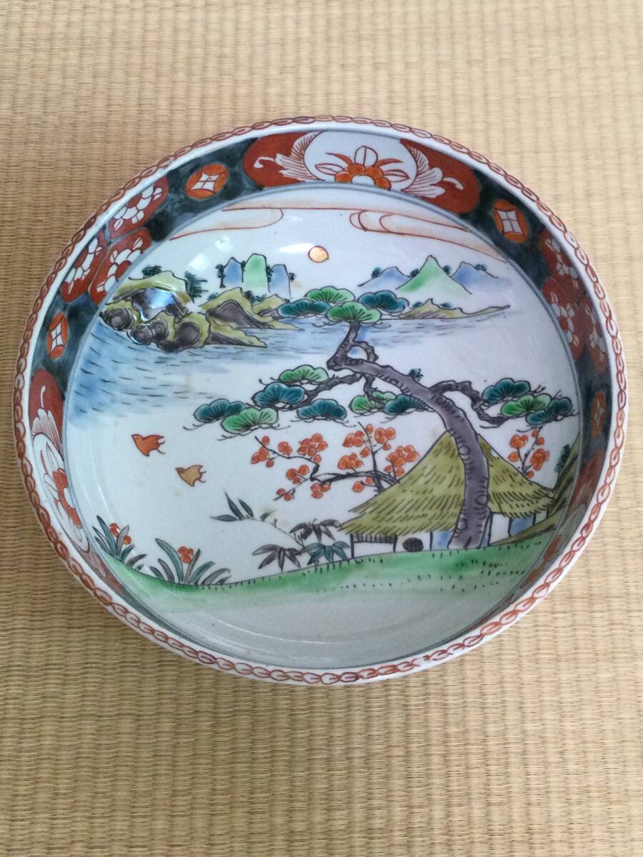 古伊万里金襴手 色絵獅子に宝珠文 鉢 一対 菓子器 江戸時代中