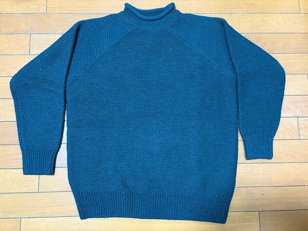 送料無料☆ クラフトスタンダード モックネック ハイネック ニット ウール Lサイズ 緑 グリーン