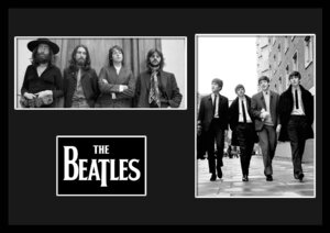 10種類!The Beatles/ザ・ビートルズ/ROCK/ロックバンドグループ/証明書付きフレーム/BW/モノクロ/ディスプレイ (2-3W)