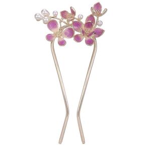 激安 人気 おしゃれ かわいい 簪 かんざし 髪飾り 和装 バチ型 ゴールド 蓮の花 蝶 ちょう パール フラワー ヘアアクセサリー パープル 春