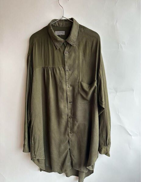 Yohji yamamoto pour homme レーヨンパッチカーキサイズ2 長袖シャツ夏用 グリーン