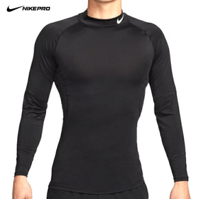 【新品】ナイキ プロ モックネック 長袖【909-010:黒】M インナー コンプレッション トレーニング ジム ラン マラソン 陸上 NIKE PRO