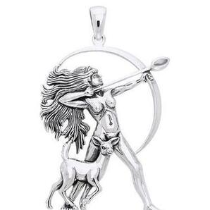 PeterStone: Diana Goddess Silver Pendant