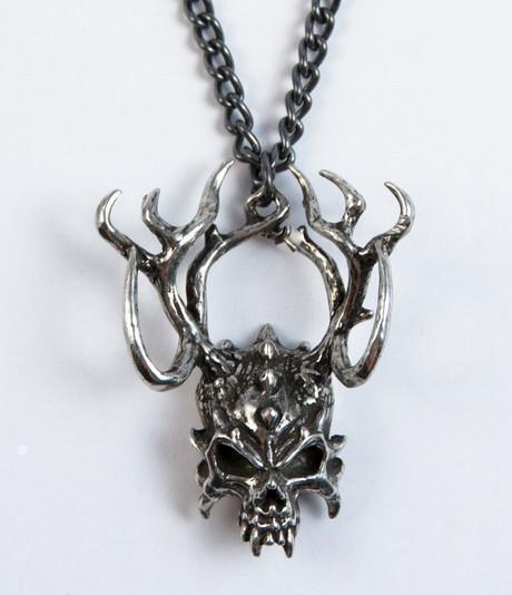 ALCHEMY GOTHIC: STAG HORN SKULL pendant