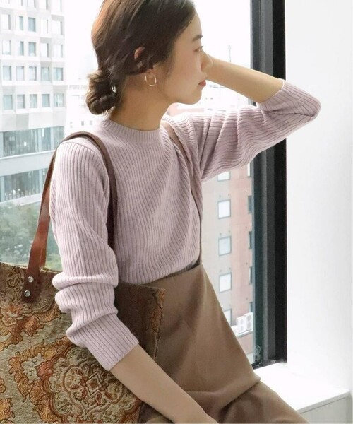 美品★JOURNALSTANDARD relume CASHFEELクルーネックプルオーバー 定価7,700円 ピンク 春 秋 冬 ジャーナルスタンダード オフィス 通勤 桜