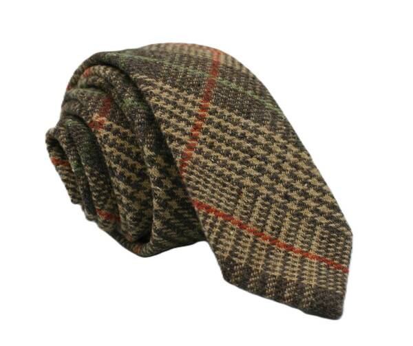 【新品】送料無料 Helios WOOL CHECK NARROW TIE BEIGE・ネクタイ・ナロータイ・メンズ・ビジネス・フォーマル・カジュアル・冠婚葬祭