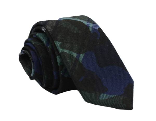 【新品】送料無料 Helios CHECK CAMO NAROW TIE NAVY・ネクタイ・ナロータイ・メンズ・ビジネス・フォーマル・カジュアル・冠婚葬祭