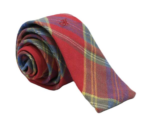 【新品】送料無料 Helios SUMMER CHECK TIE RED・ネクタイ・スクエアエンドタイ・メンズ・ビジネス・フォーマル・カジュアル・冠婚葬祭