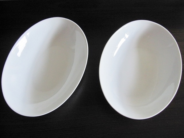 送料無料 キッチン 新品同様 食器2set 白 楕円皿 約26.5×19×5.5 美品 白皿 楕円形 プレート カレー皿 パスタ皿 サラダボール 洋食器 得特
