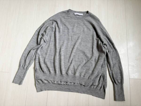 21AW Hello, Bonjour! L’Appartement DEUXIEME CLASSE アパルトモン ニット セーター プルオーバー ウール スリット グレー ▼0488