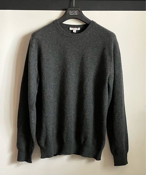 ★送料無料!UNIQLO ユニクロ カシミア100% クルーネックセーター チャコールグレー★L