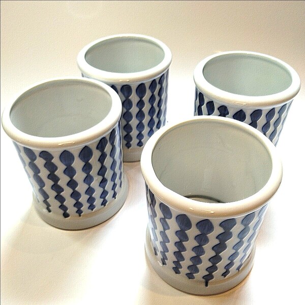 【箸立て4個】 陶器製 昭和レトロ