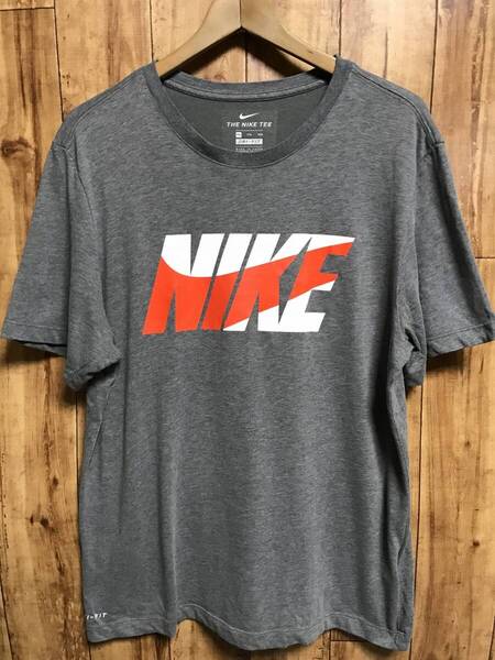 送無♪THE NIKE TEE♪DRI-FITプリントTシャツ・グレー・XXL