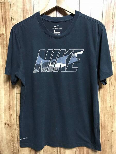 送無♪THE NIKE TEE ナイキ♪DRI-FIT プリントTシャツ・ブラック・L