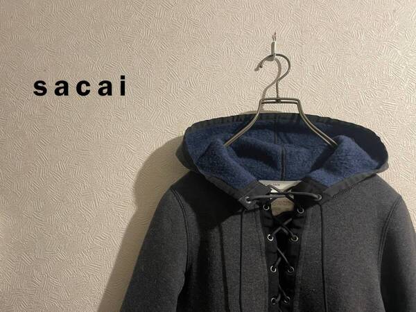 ◯ Sacai Luck レースアップ フレア パーカー / サカイ ラック スウェット グレー 1 Ladies #Sirchive