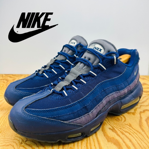 【美品】NIKE AIR MAX 95 ESSENTIAL ネイビー 27cm 749766-404 ナイキ エアマックス95 エッセンシャル