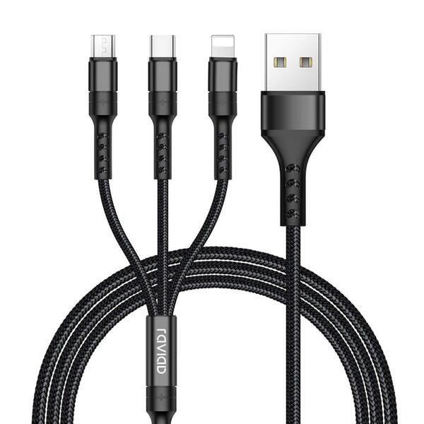 3in1 充電ケーブル USB USB Type C 1.2M ブラック 33