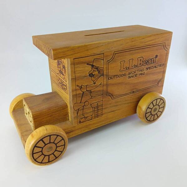 80's L.L.BEAN 貯金箱 エルエルビーン TOY コインバンク 木製 coin money bank vintage こども おもちゃ