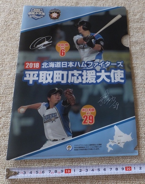 《送料無料》未使用・新品★北海道日本ハムファイターズ 応援大使 クリアファイル 2018 平取町応援大使 6 中田翔選手&29 井口和朋選手