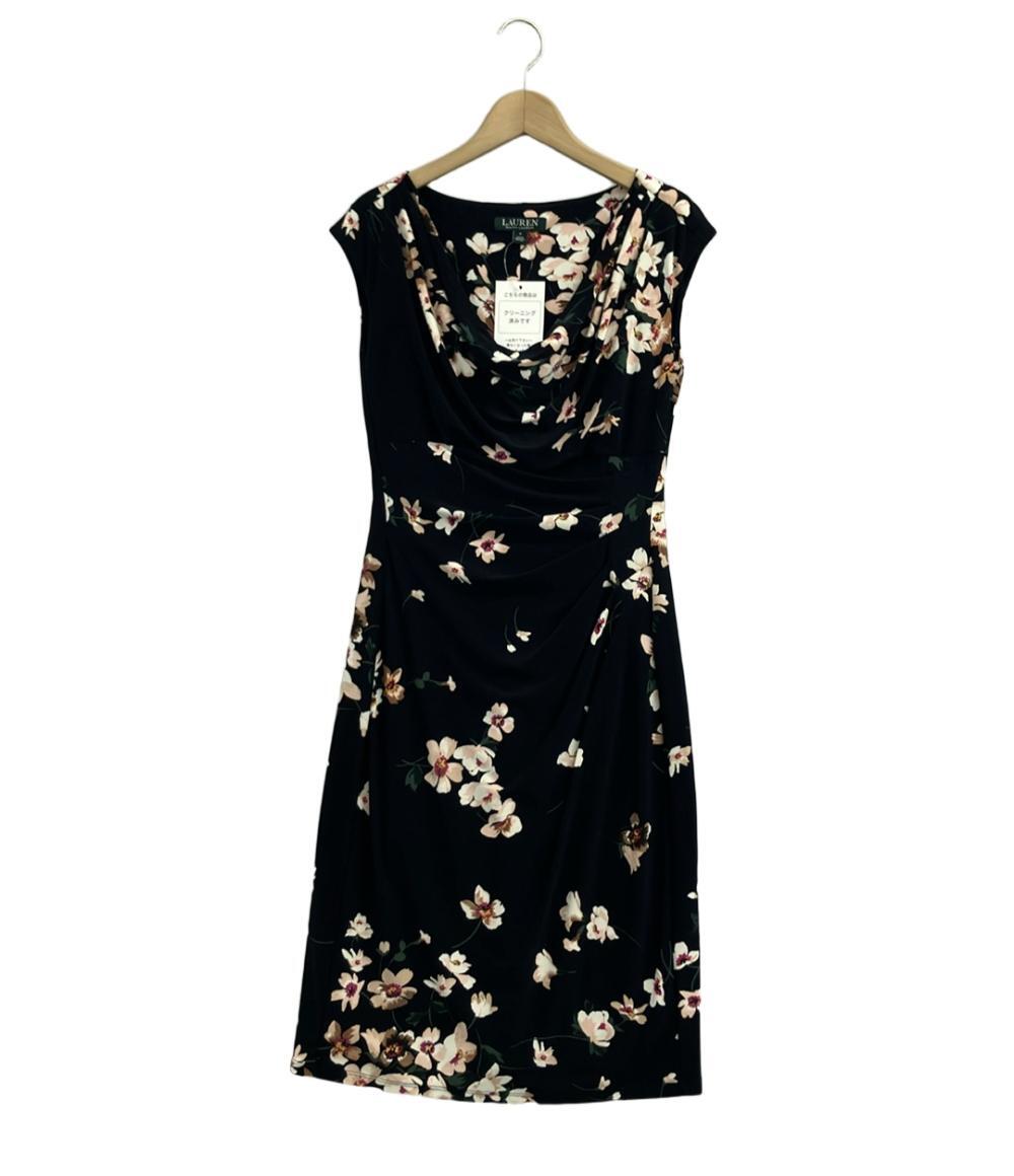 【美品】ラルフローレンコレクション ワンピース ノースリーブ ブラック 9号 美品 ローレンラルフローレン ワンピース ノースリーブ 黒 0
