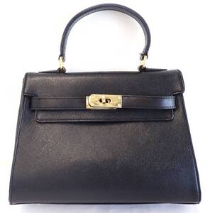 美品 CHRIS EDEN トップハンドルバッグ レザー ブラック